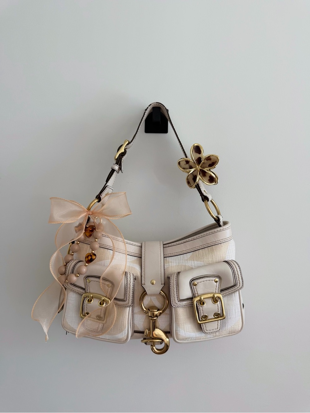 2006 Coach Legacy Mandy Linen Canvas Shoulder Bag
